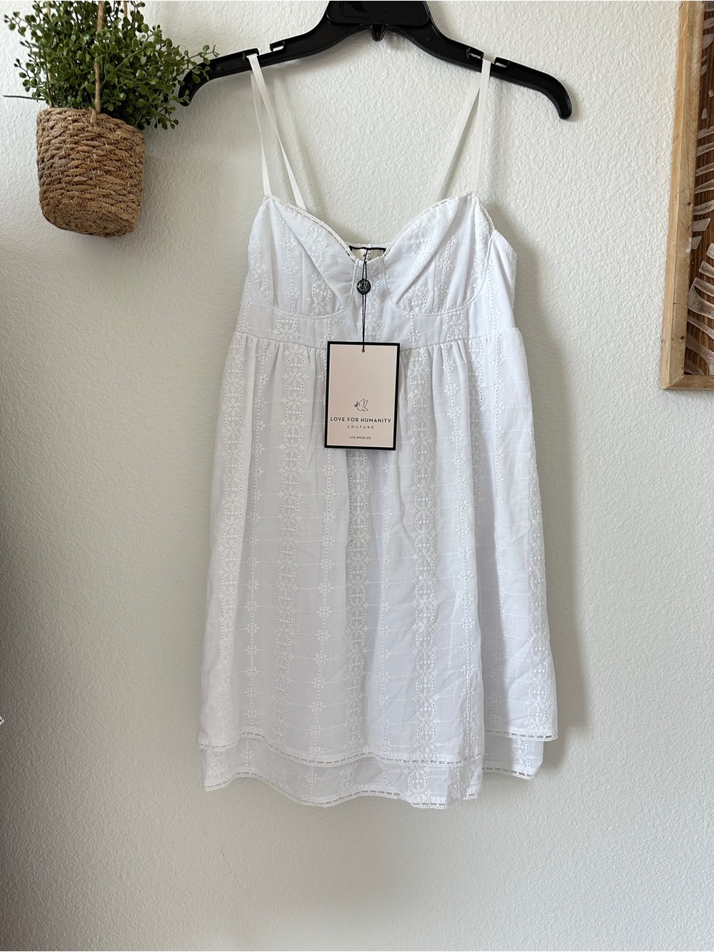 Love for Humanity White Eyelet Mini Dress